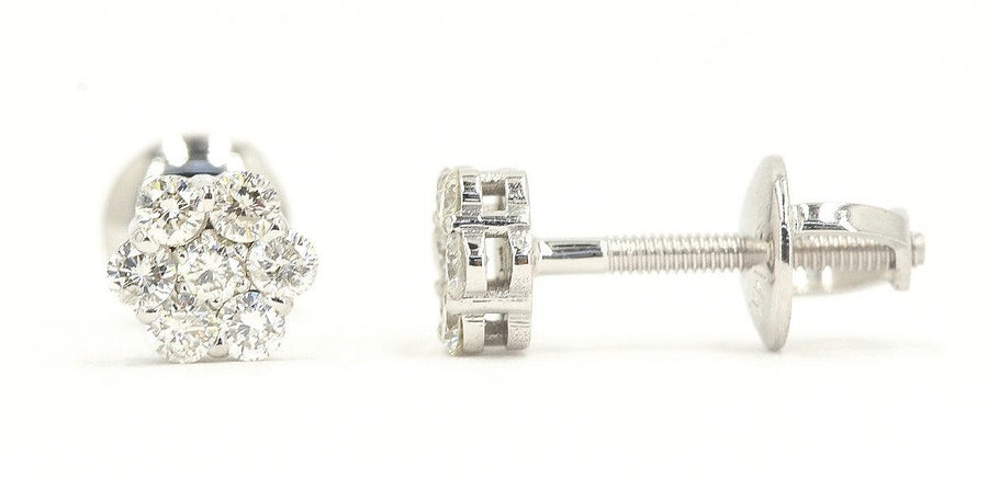 JDTK-F81638-  Cluster/Flower 0.45cttw Diamond Earrings