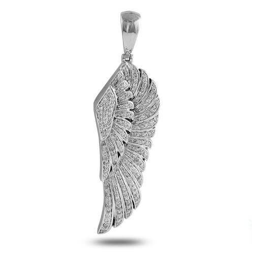 10KW 1.50CTW DIAMOND ANGEL WING PENDANT