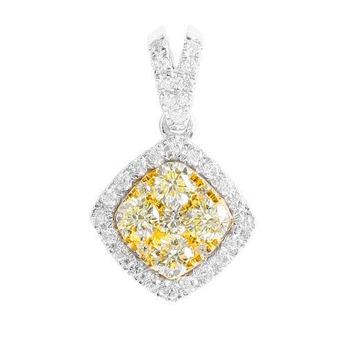 14KW 1.00CTW FANCY YELLOW DIAMOND PENDANT