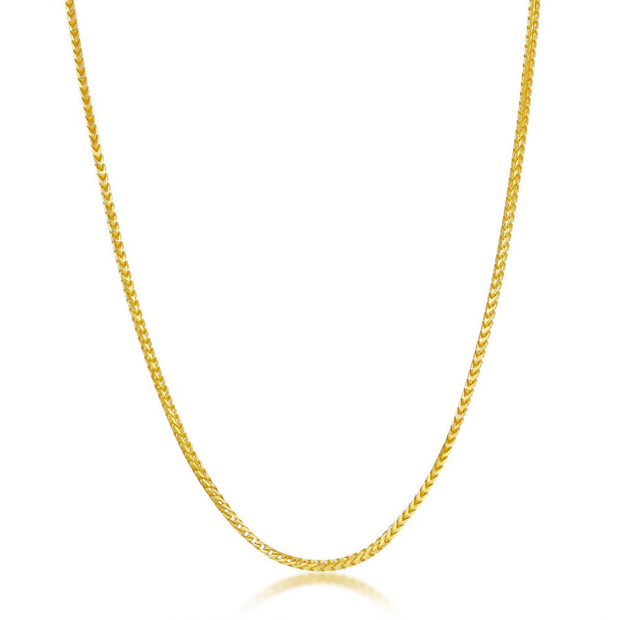 Sterling Silver 1.5mm Franco Chain - Gold Plated