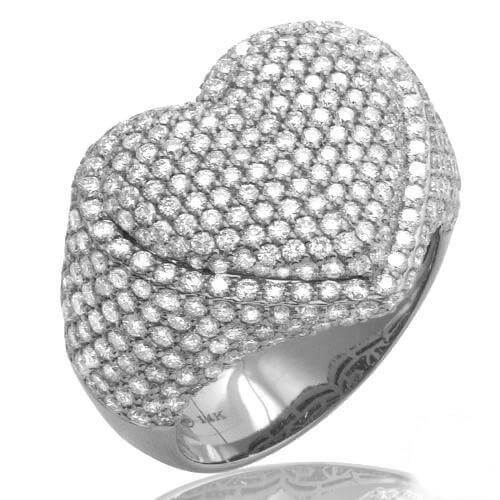 3.00CTW DIAMOND BUBBLE HEART RING