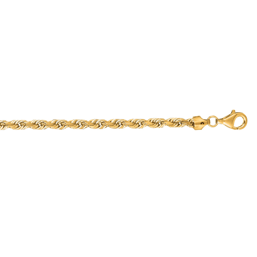 14K Gold 5.4mm Diamond Cut Royal Rope Chain