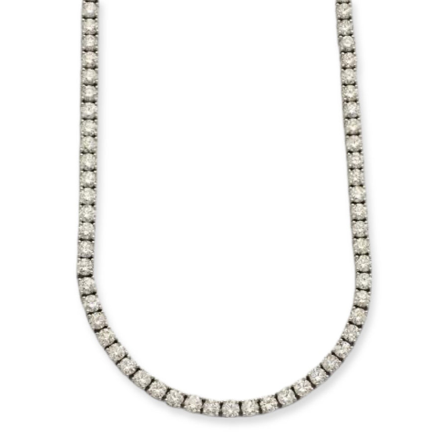 14KW 29.70CTW DIAMOND TENNIS NECKLACE