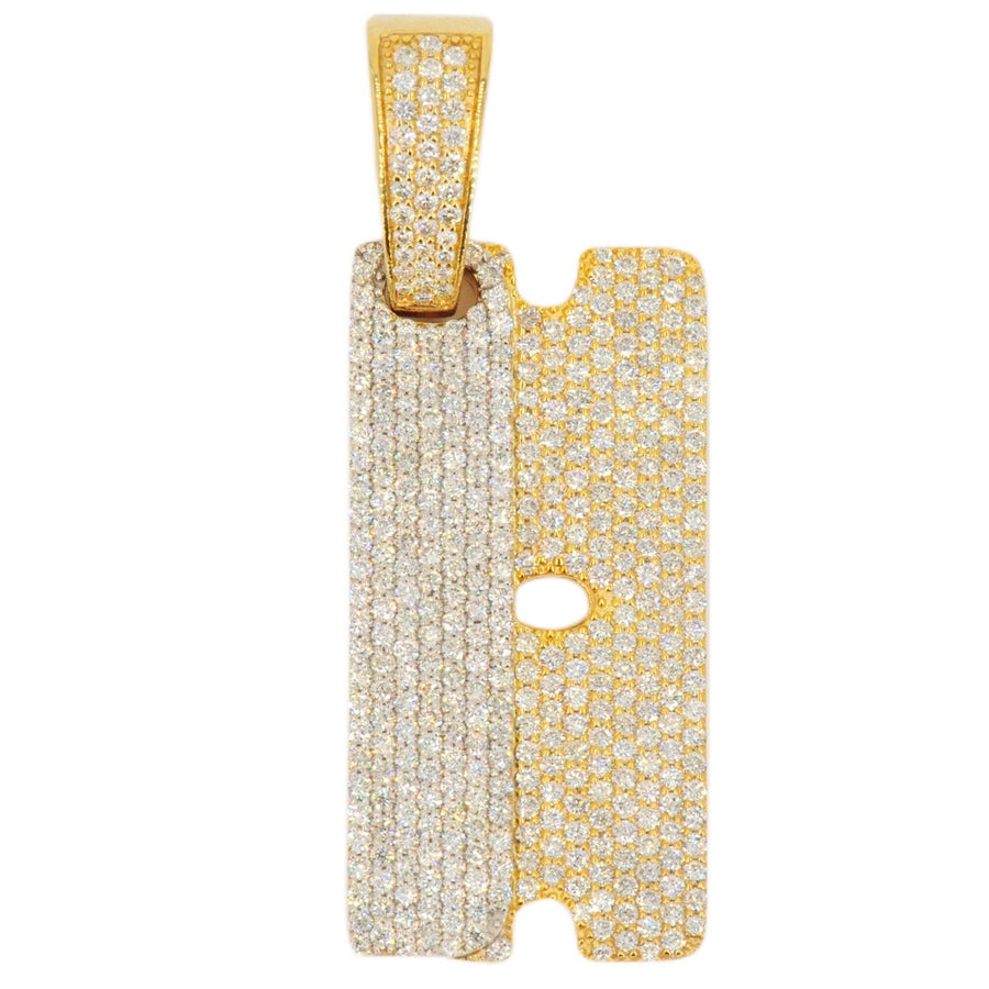 10KY+W 2.75CTW DIAMOND RAZOR BLADE PENDANT