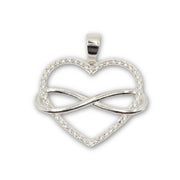 Silver White Gold Infinite Heart Diamond Pendant - Johnny Dang & Co