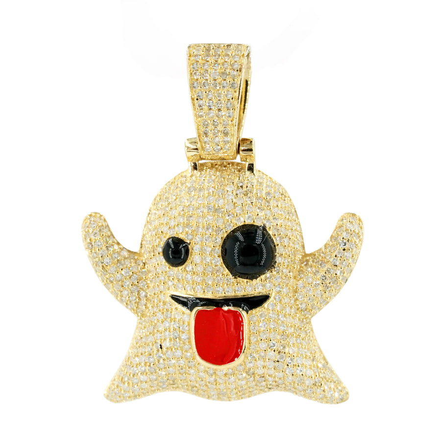 10K Yellow Gold 1.05ctw Silly Ghost Pendant