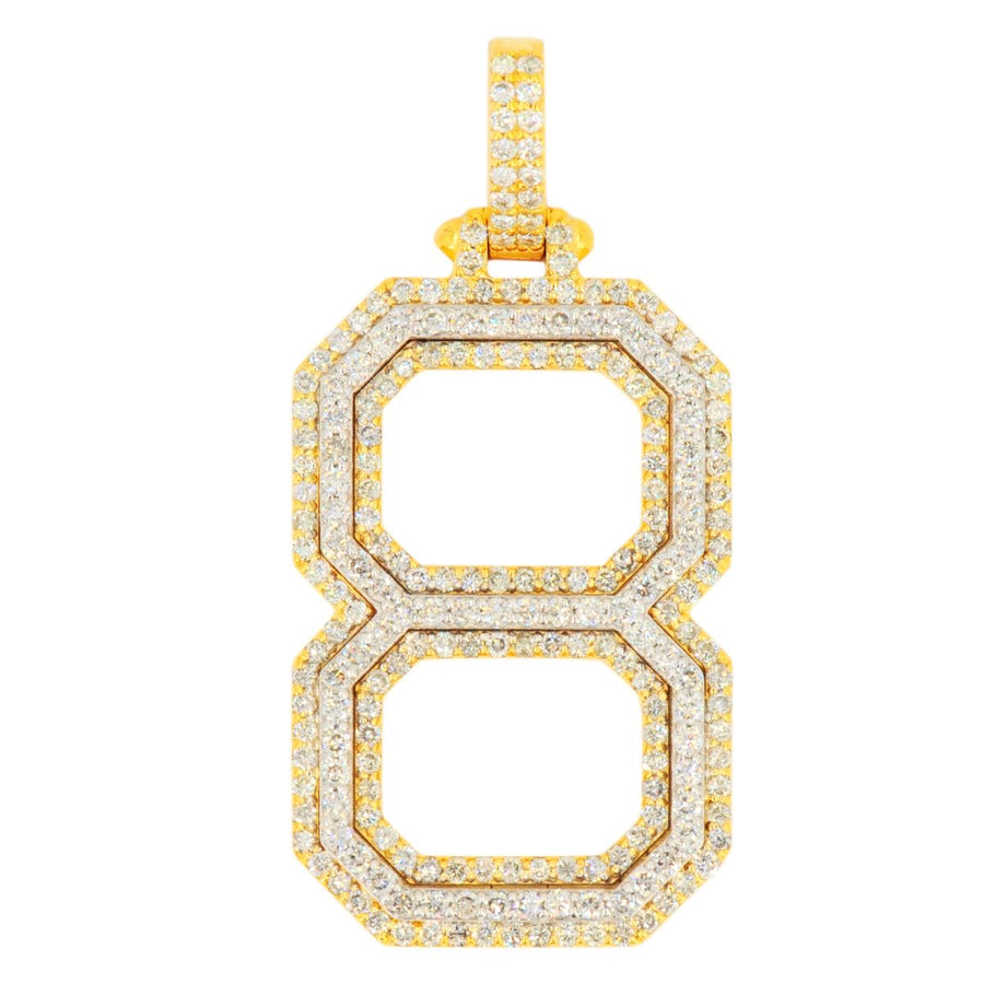 10K Yellow Gold Si Diamond Number 8 Pendant