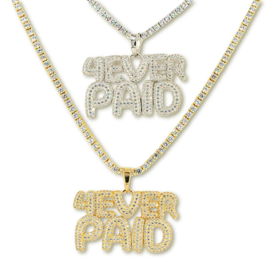 Silver and CZ ‘4EVER PAID’ Chain and Pendant Bundle - Johnny Dang & Co