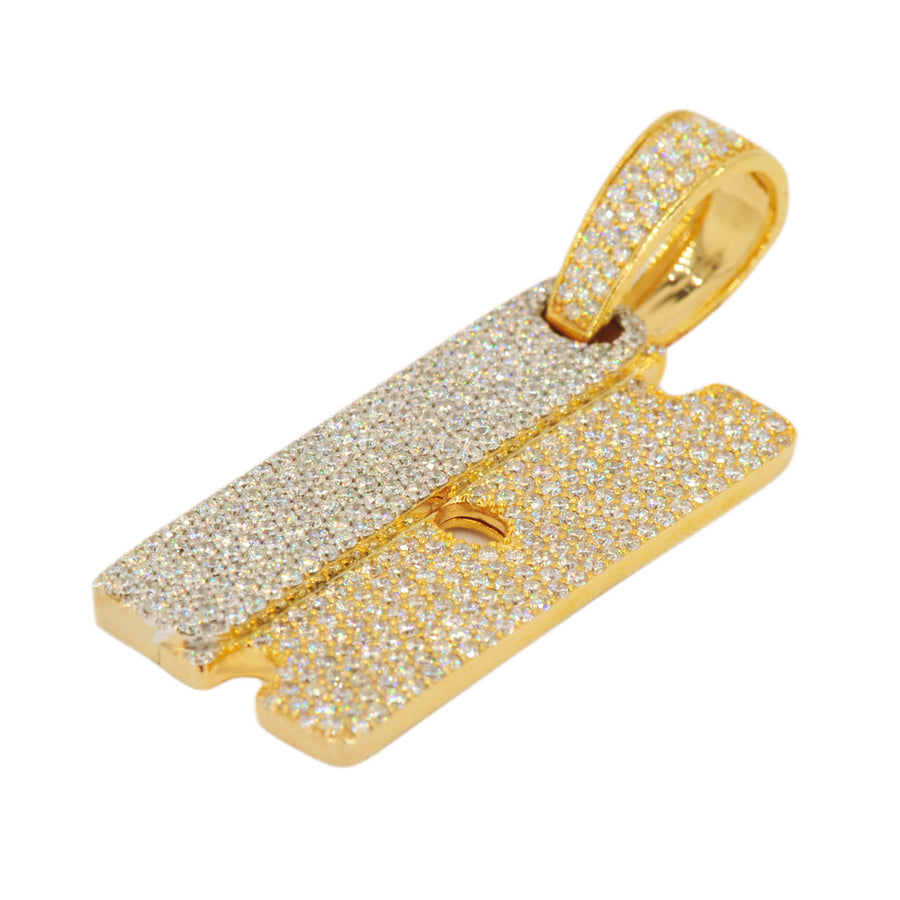 10KY+W 2.75CTW DIAMOND RAZOR BLADE PENDANT